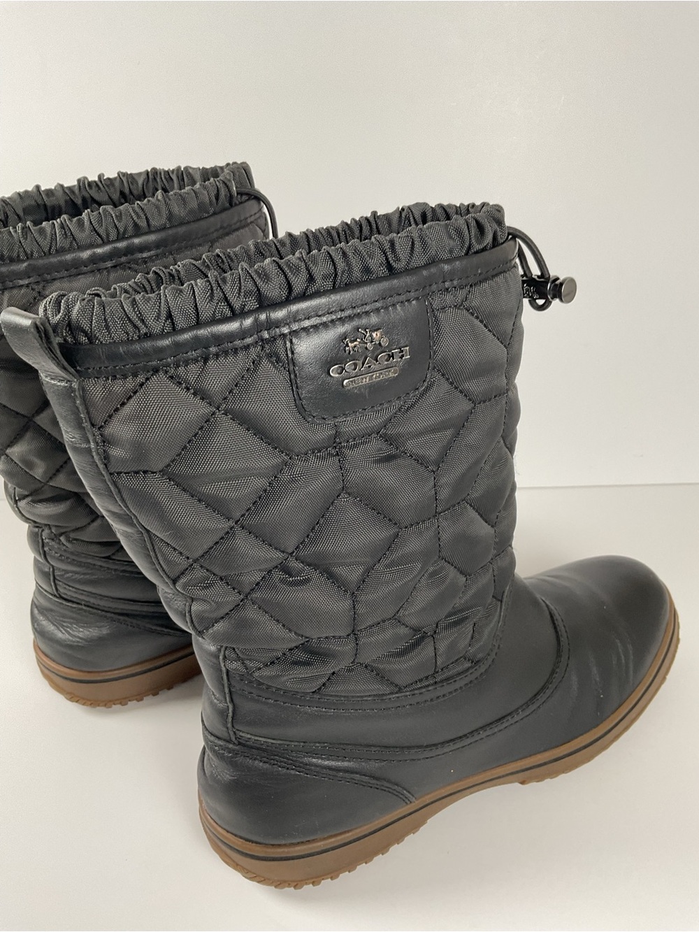 Coach Sparrow Quilted Winter Boots Black Size 8.5 - Picture 7 of 11